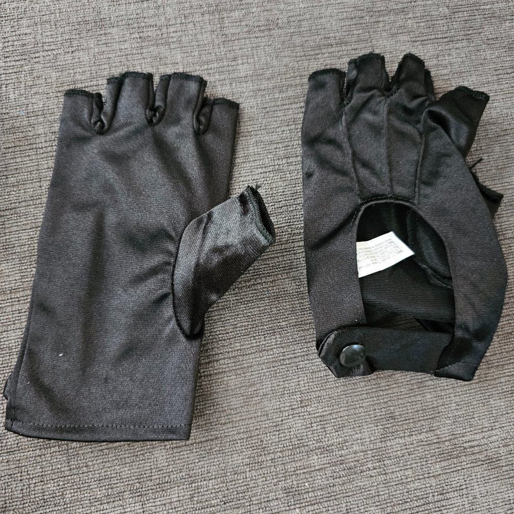 Women Black Solid Fingerless Clothing Outdoor Halloween Anti-Skid Gloves